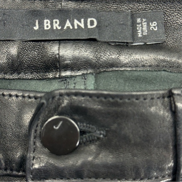 J Brand Black Lambskin Leather Bootcut Pants - Picture 11 of 12